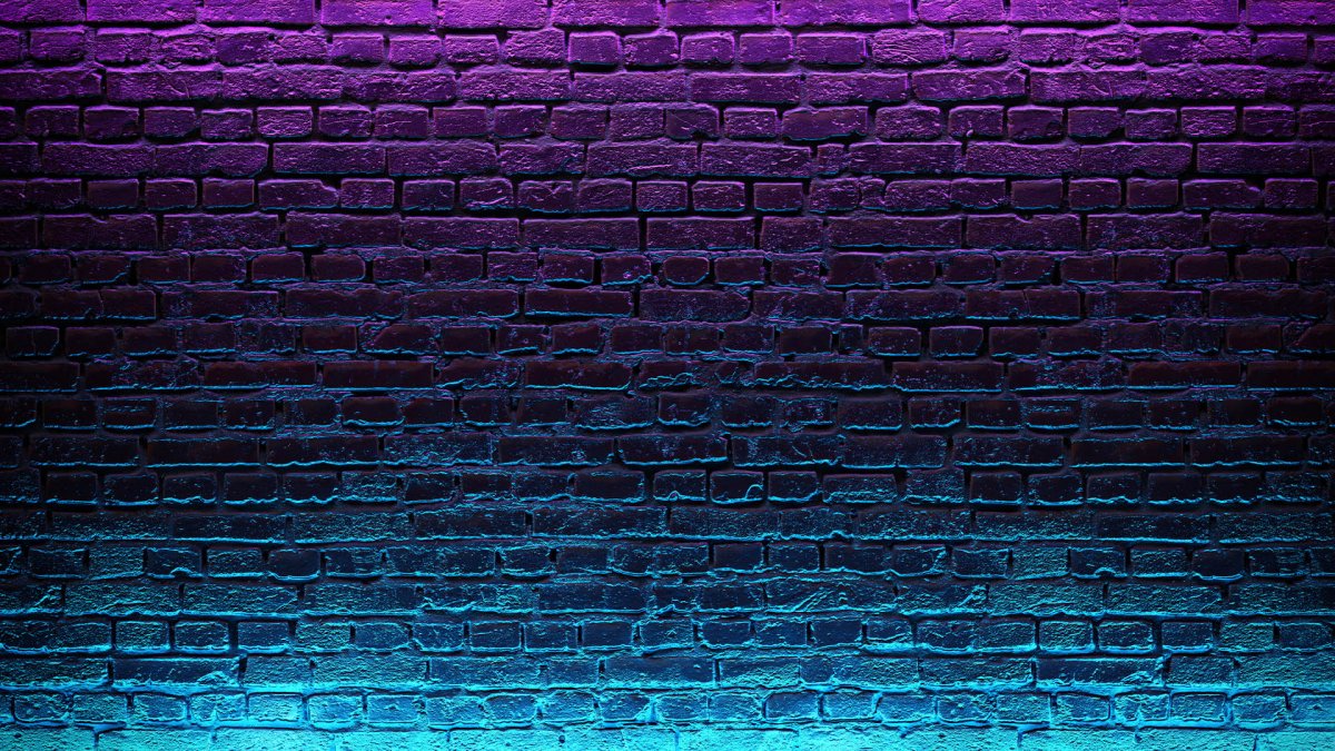 Неоновая кирпичная стена
