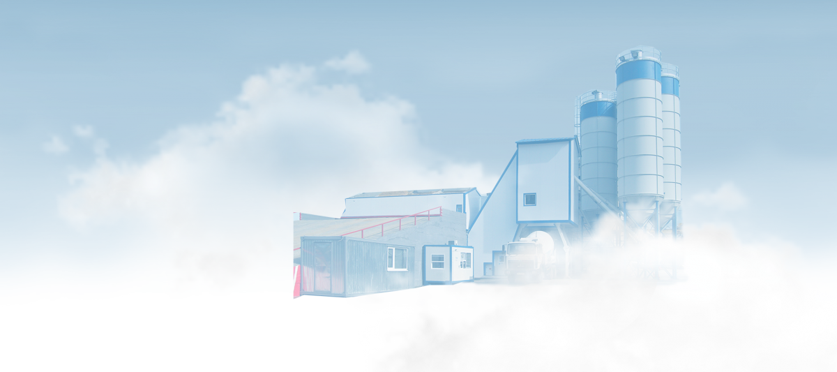 Бетонный завод на белом фоне