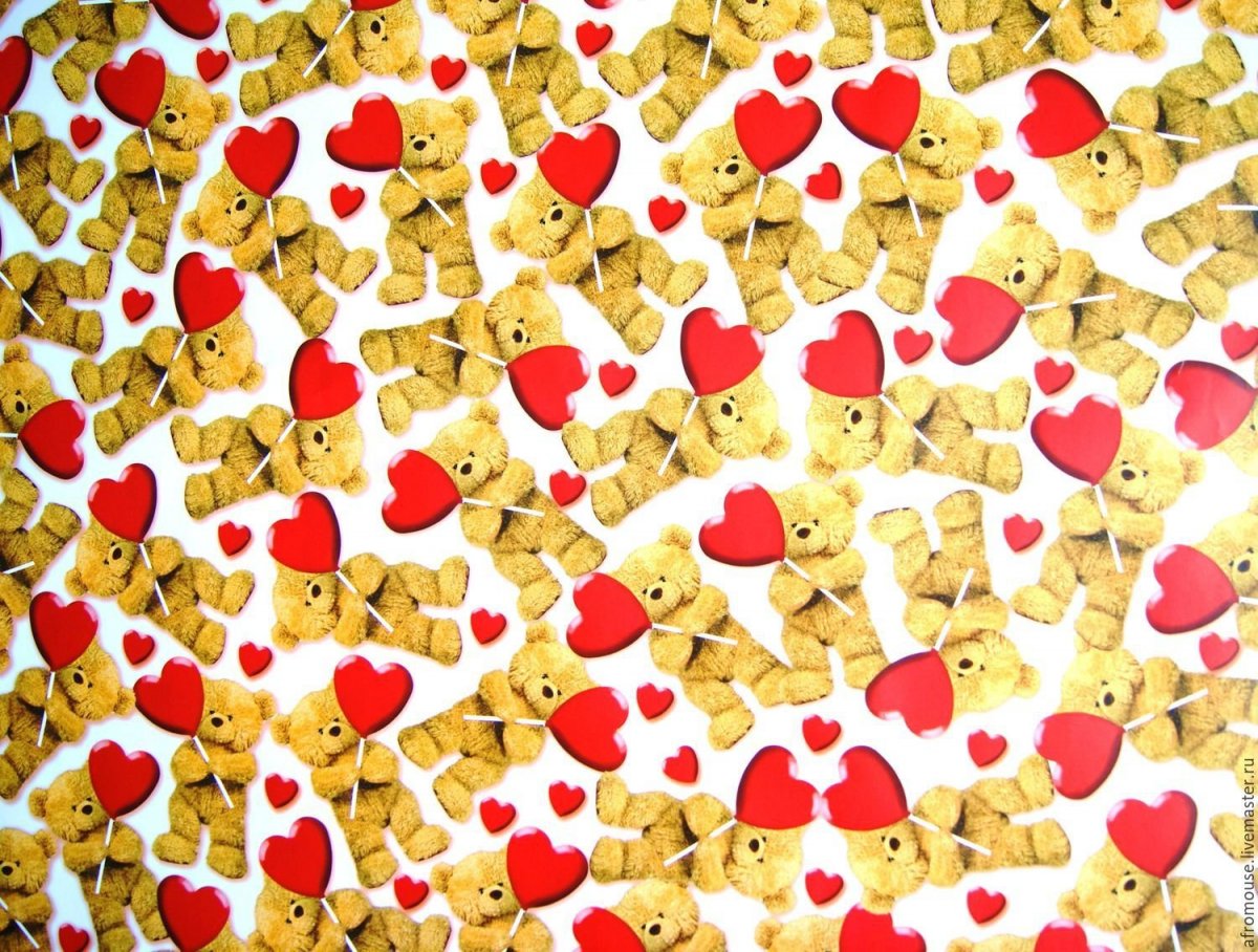 Упаковочная бумага с сердечками