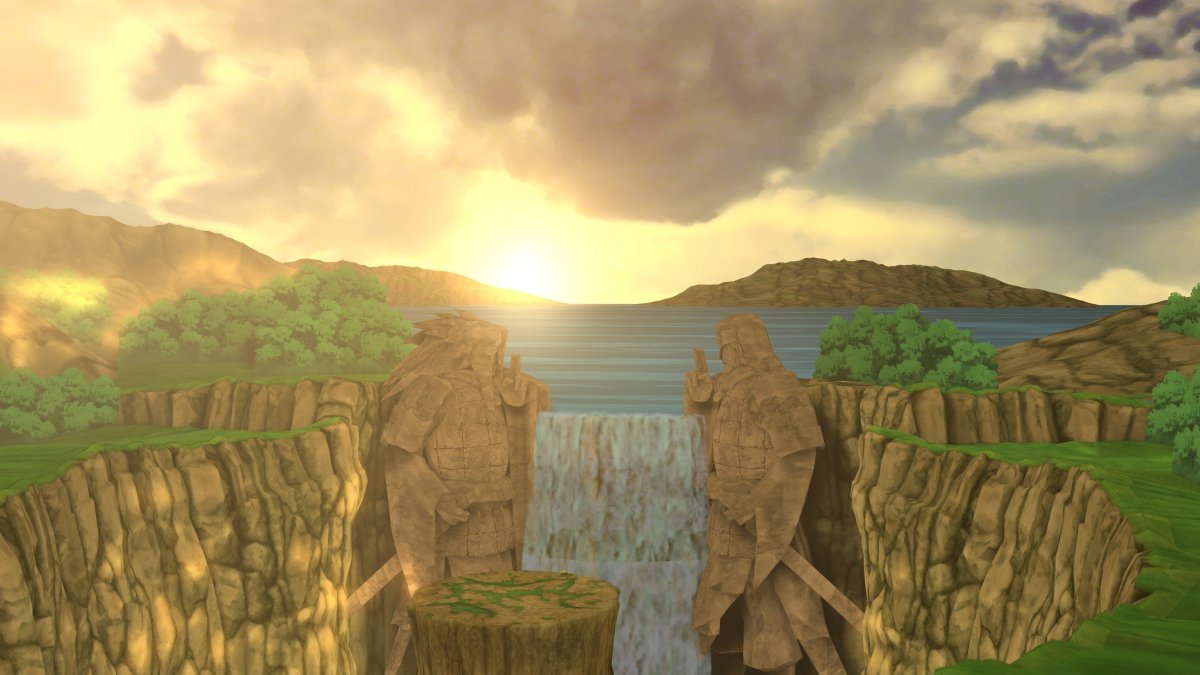 Наруто статуи Хаширамы и Мадары