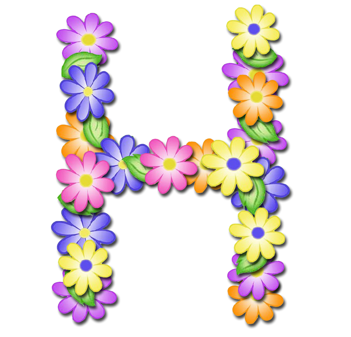 Буквы с цветочками