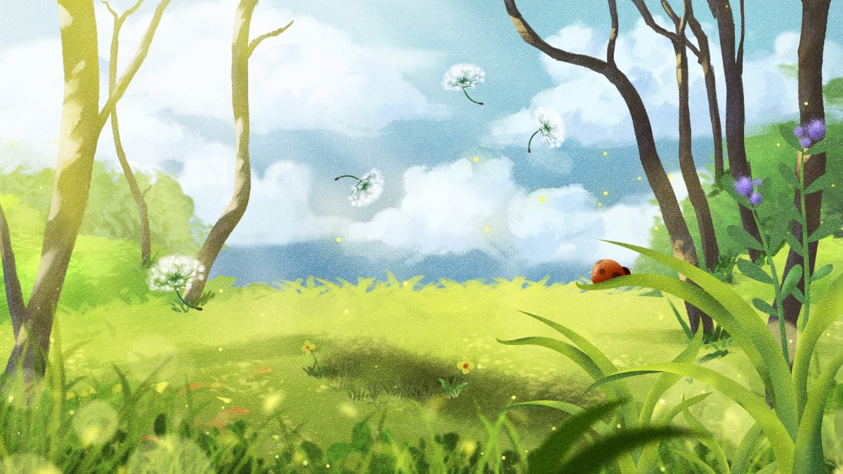 Поляна из мультфильма