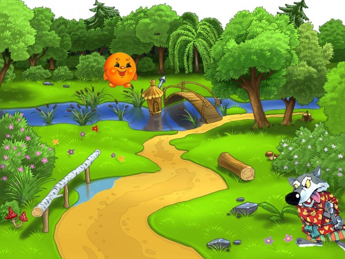 Лес мультяшный