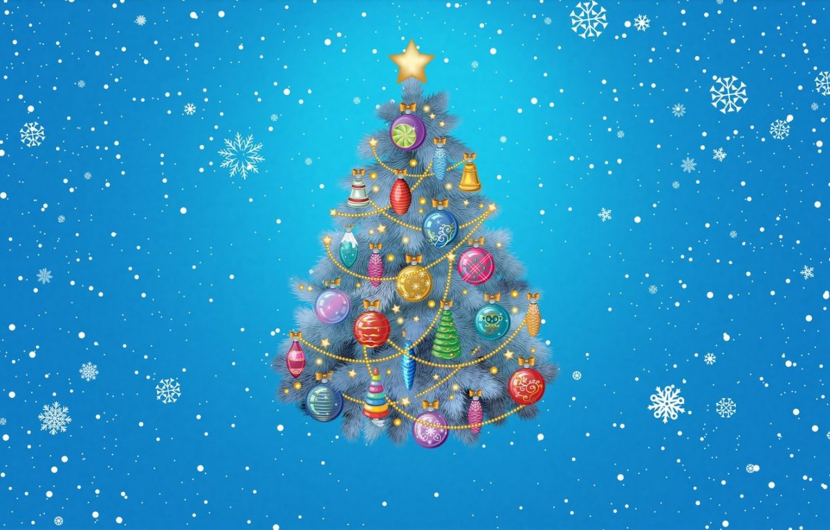 Новогодний фон с дедом Морозом