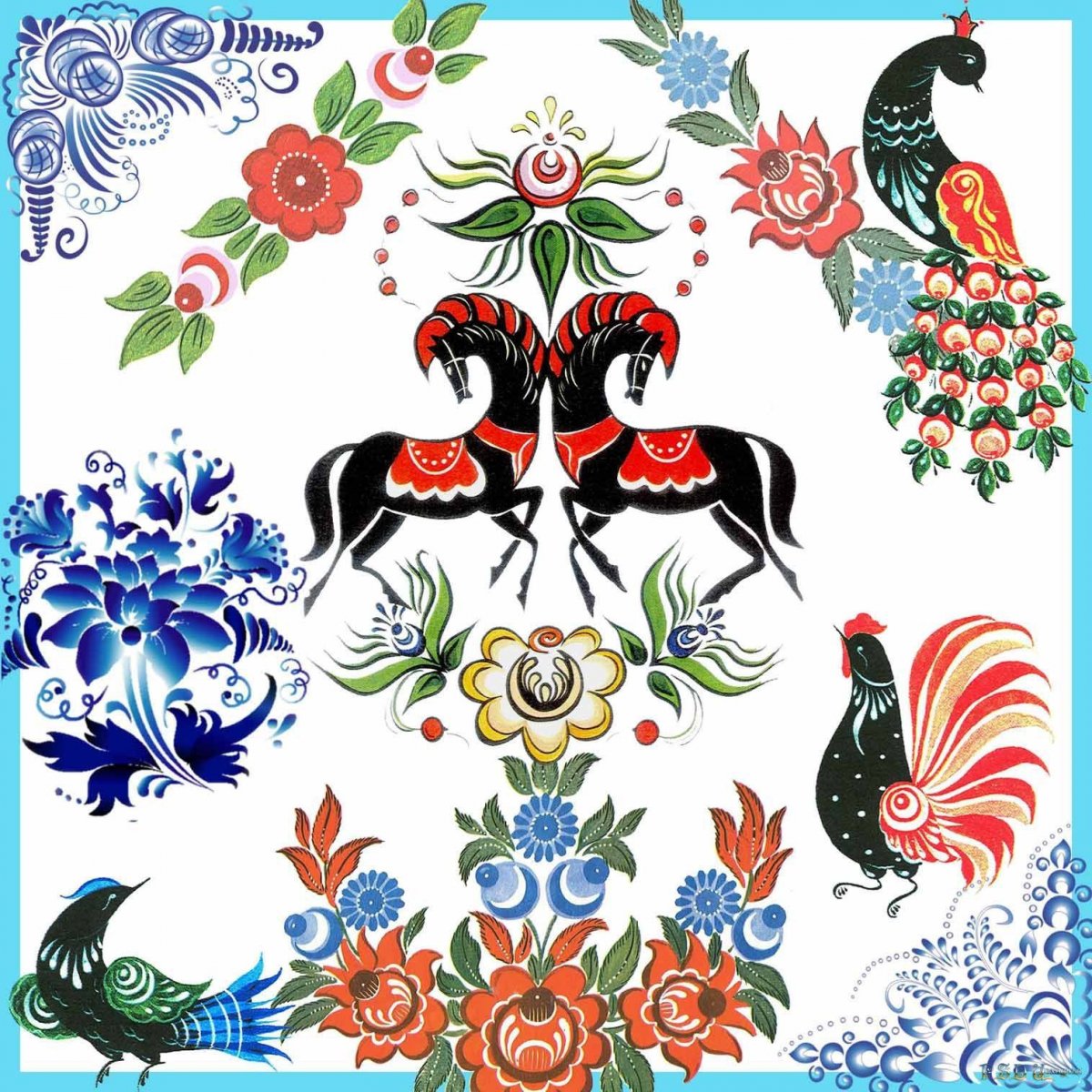 Стиль Городецкая роспись