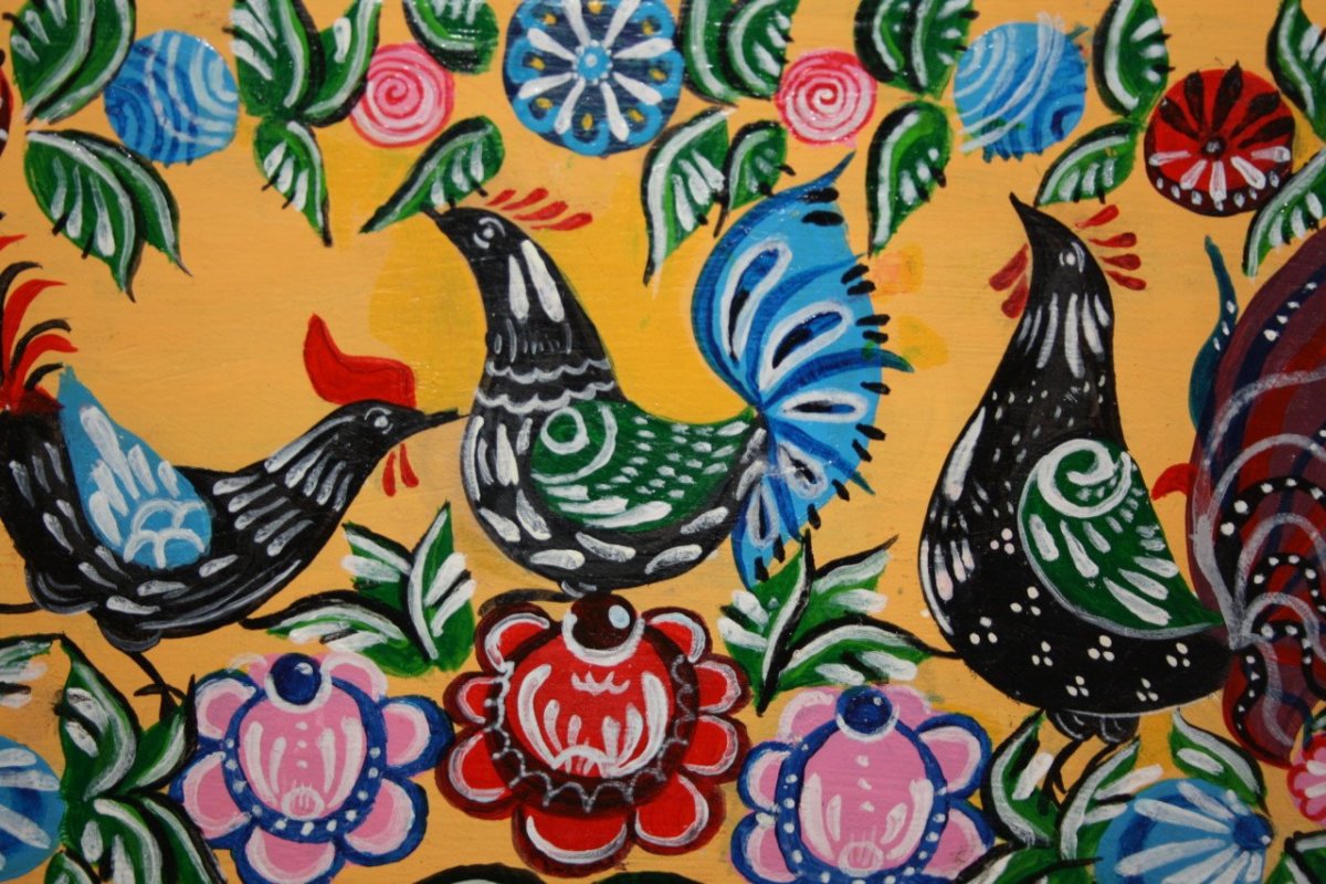 Городецкая роспись птица