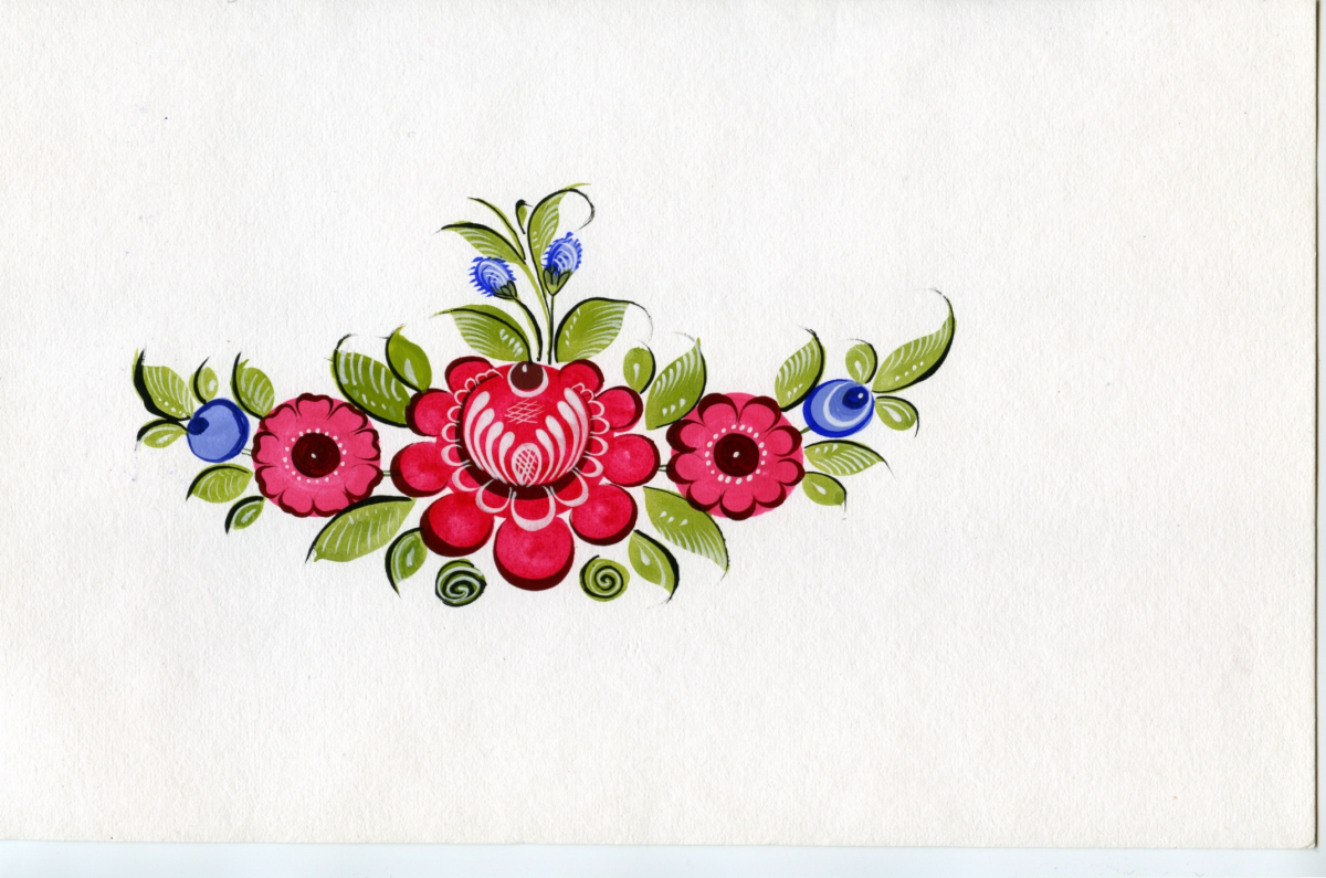 Городецкая роспись Цветочная роспись