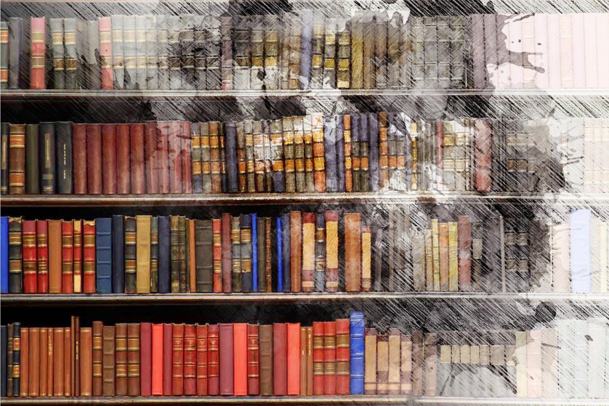 Полки с русскими книгами