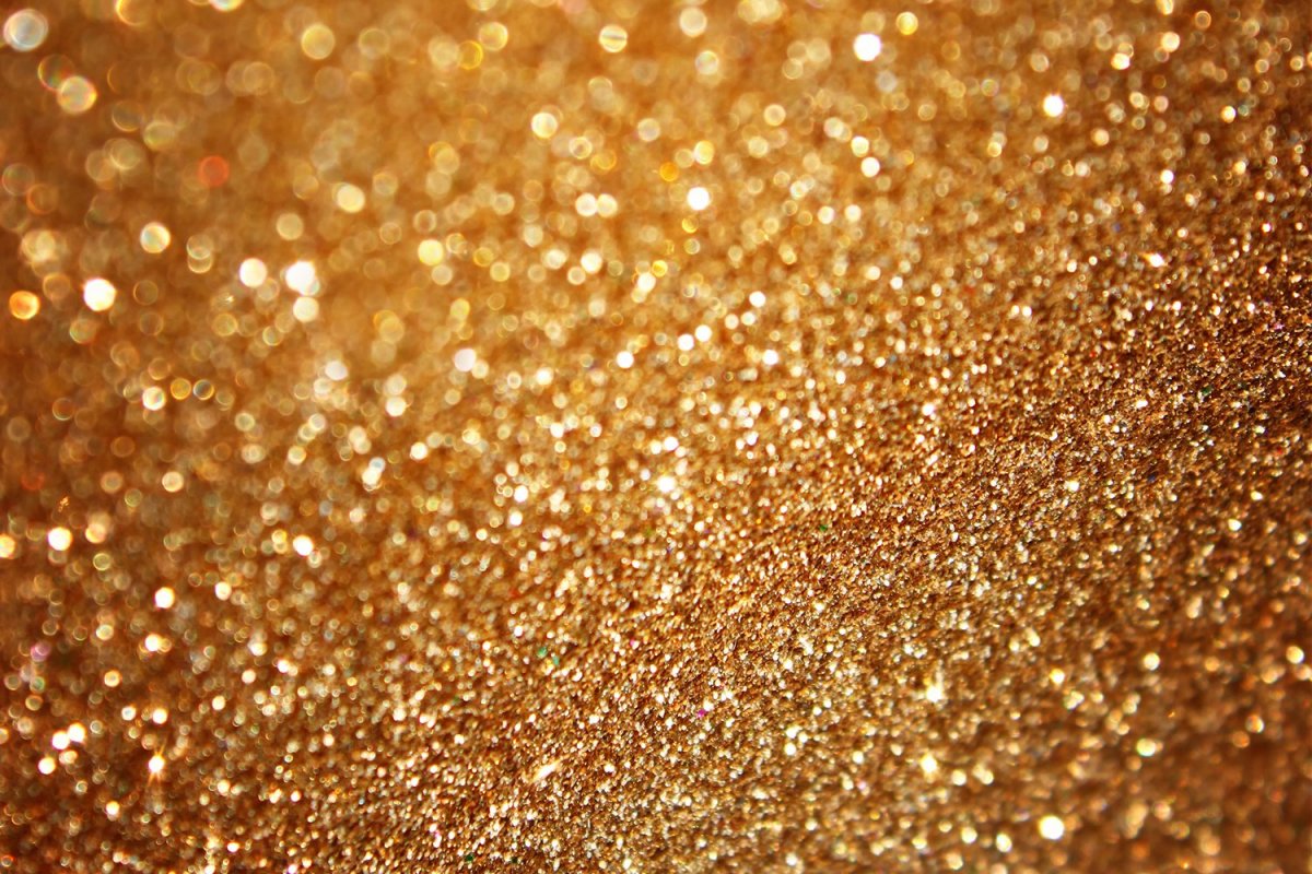 Крупные золотые блестки