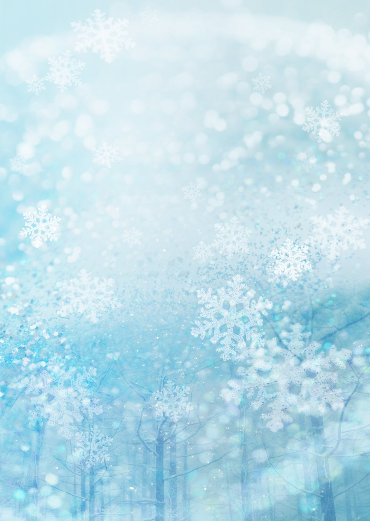 Голубой фон со снежинками