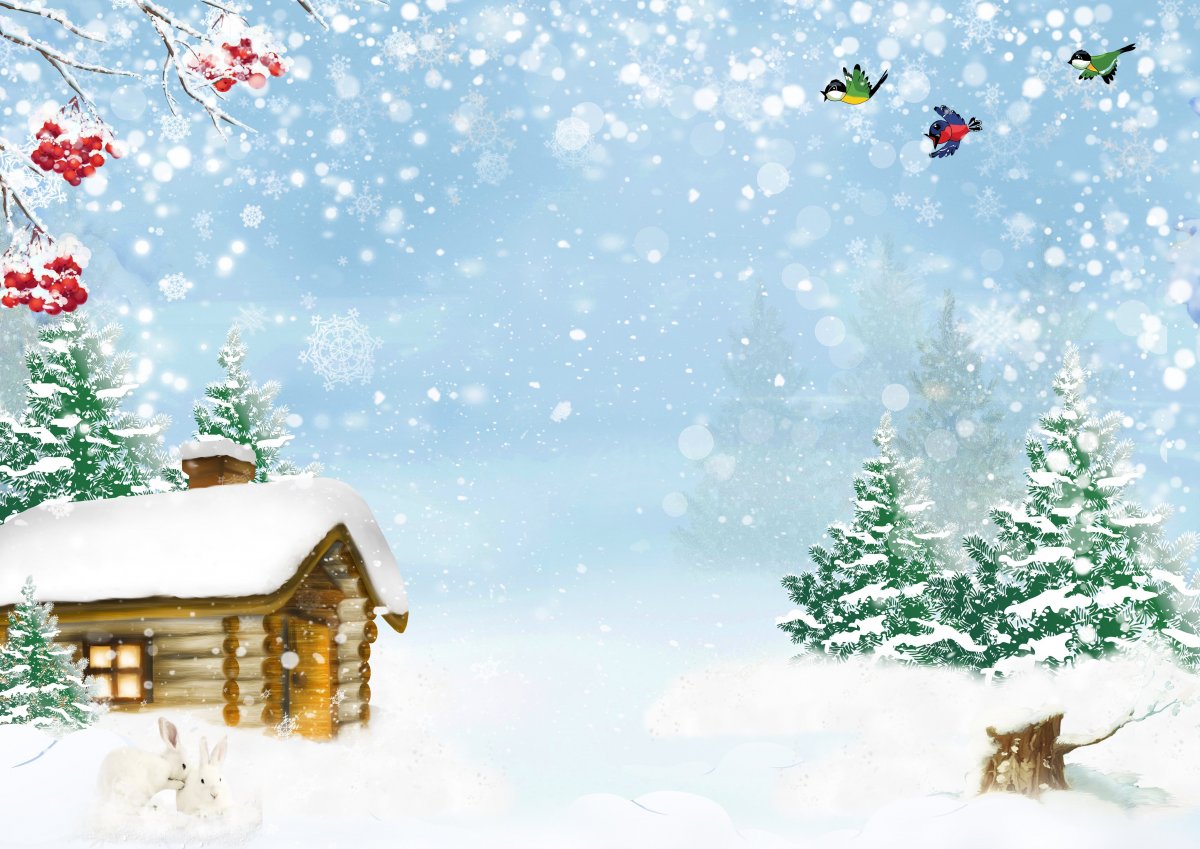 Зимний фон вертикальный