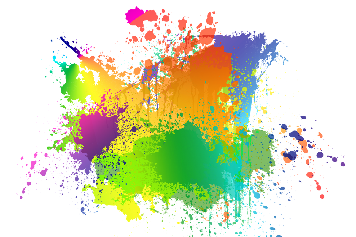 Цветные пятна краски