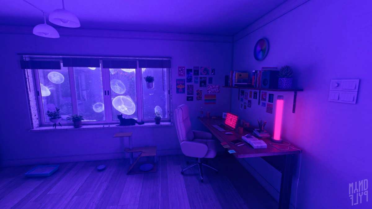 Комната в неоновом стиле