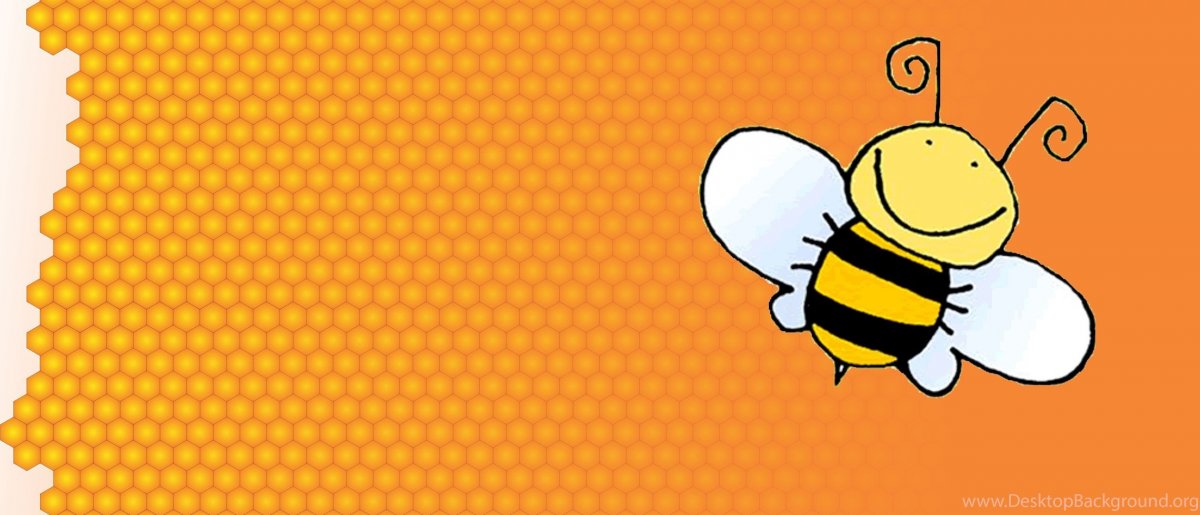 Желтые обои с пчелками