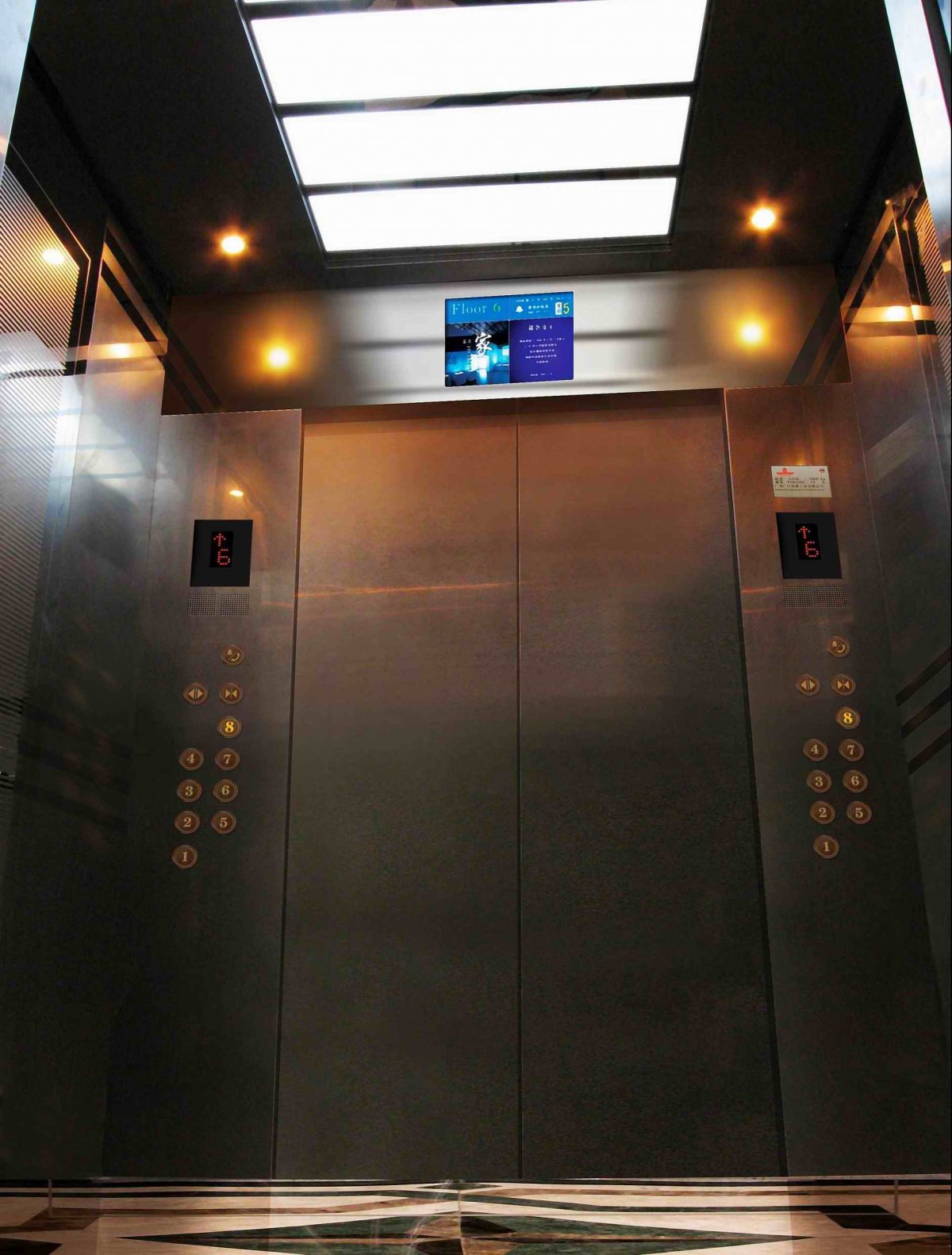 Кабина лифта Отис вид изнутри