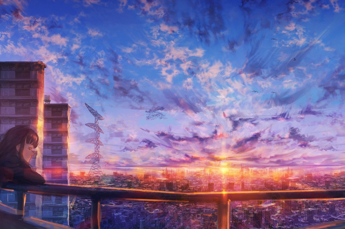 Ночное небо аниме