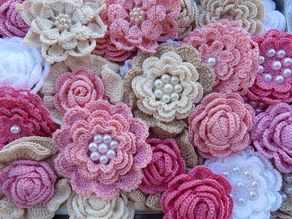 Вязаные цветы