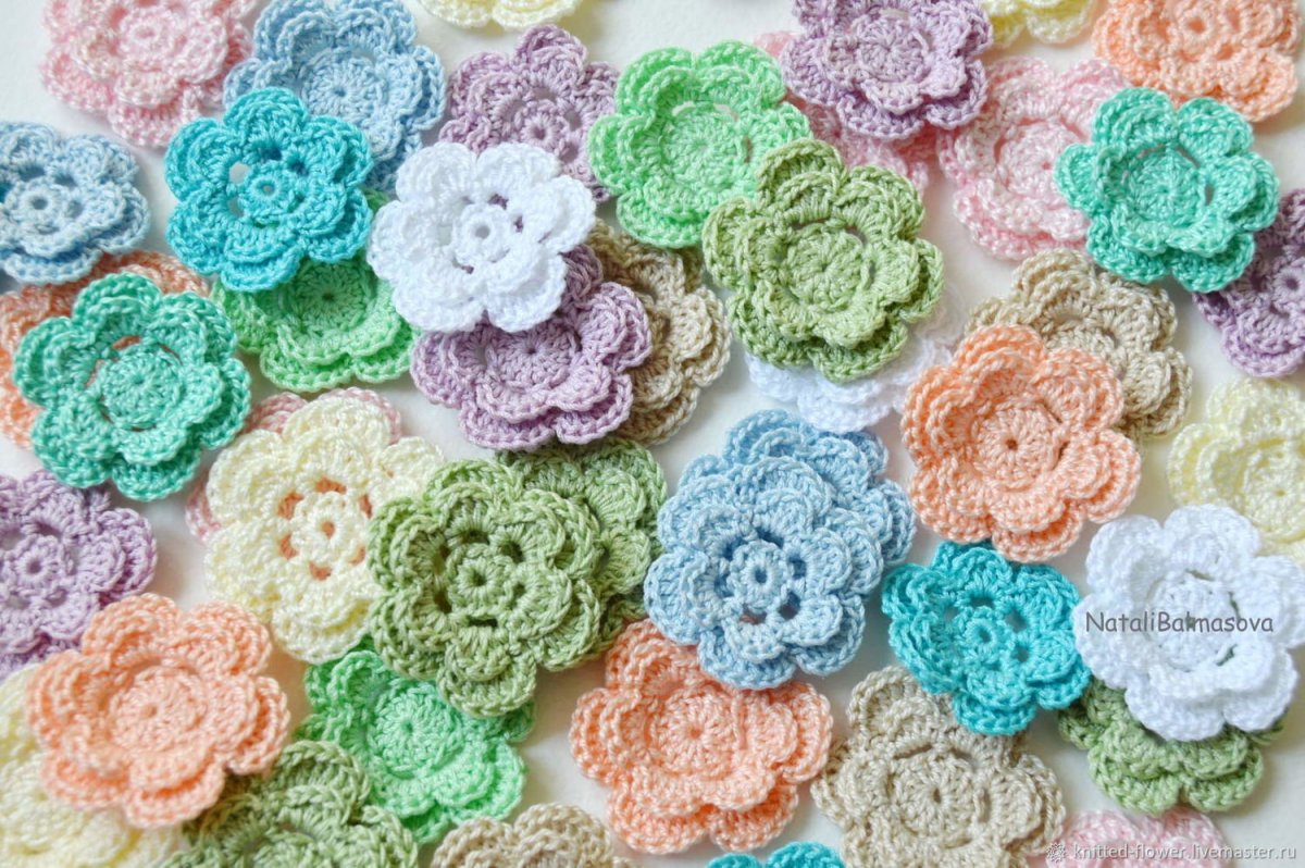 Скрапбукинг вязаные цветы