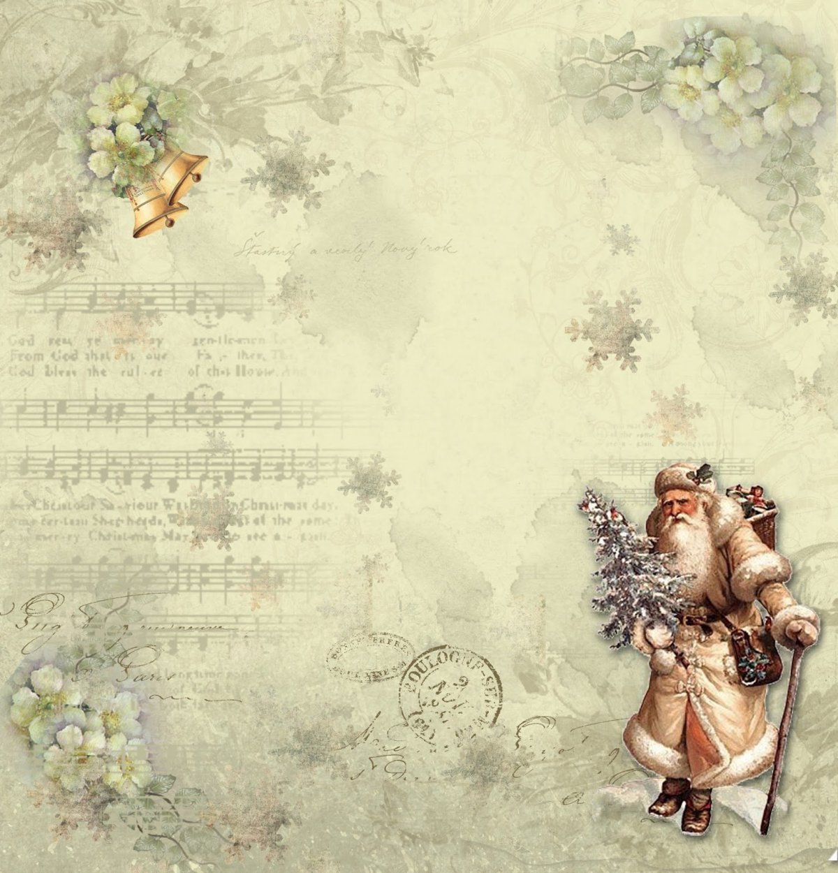 Винтажные новогодние фоны