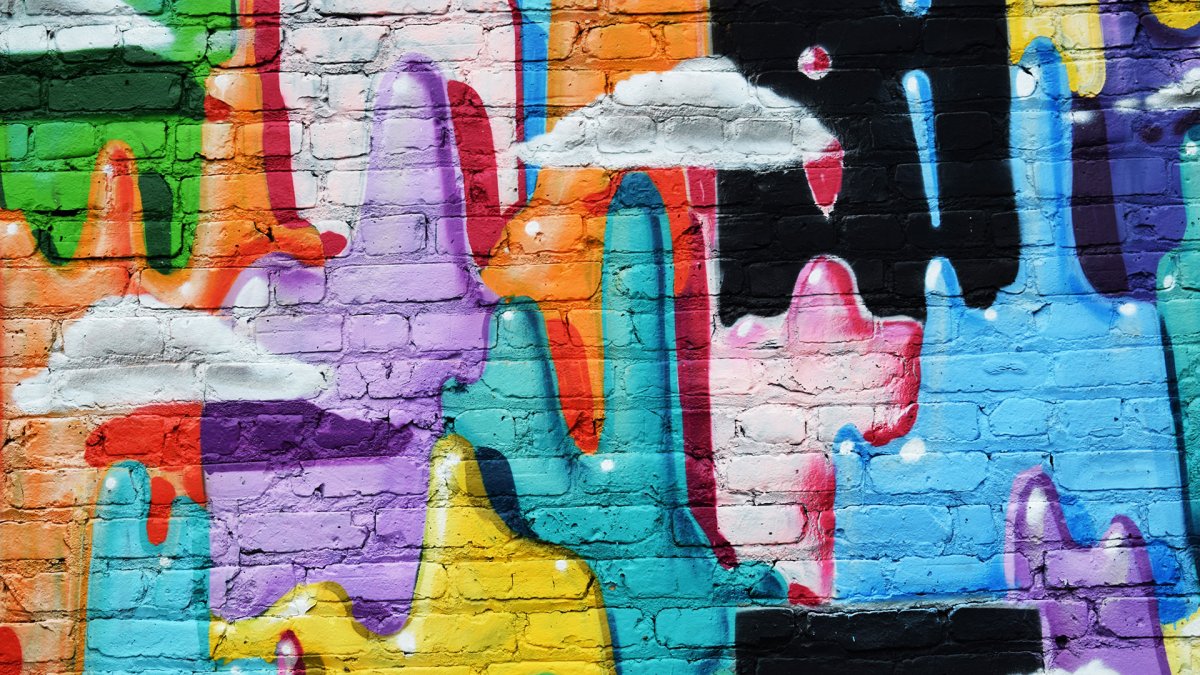 Черные обои граффити