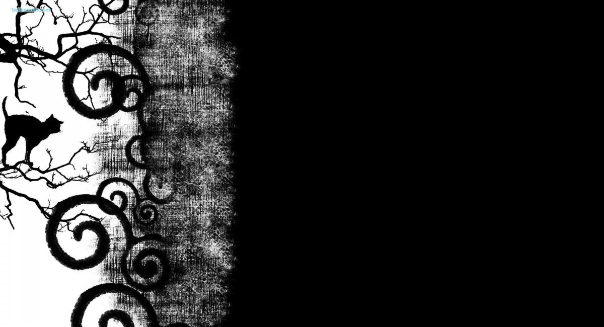 Обои чёрные с белым