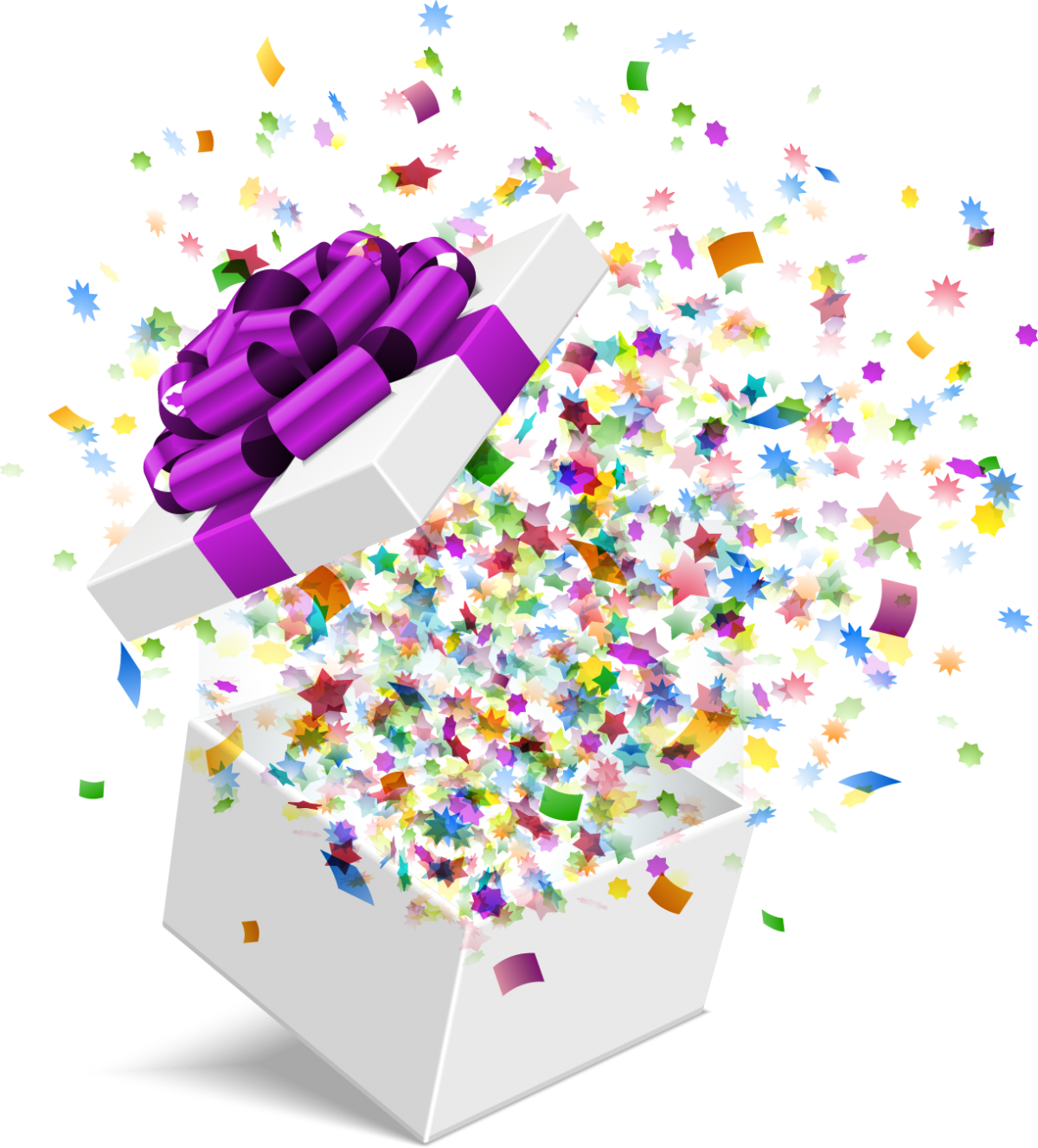 Подарочная коробка с конфетти