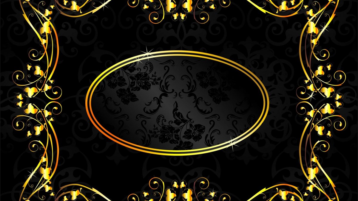 Золотой орнамент на черном фоне