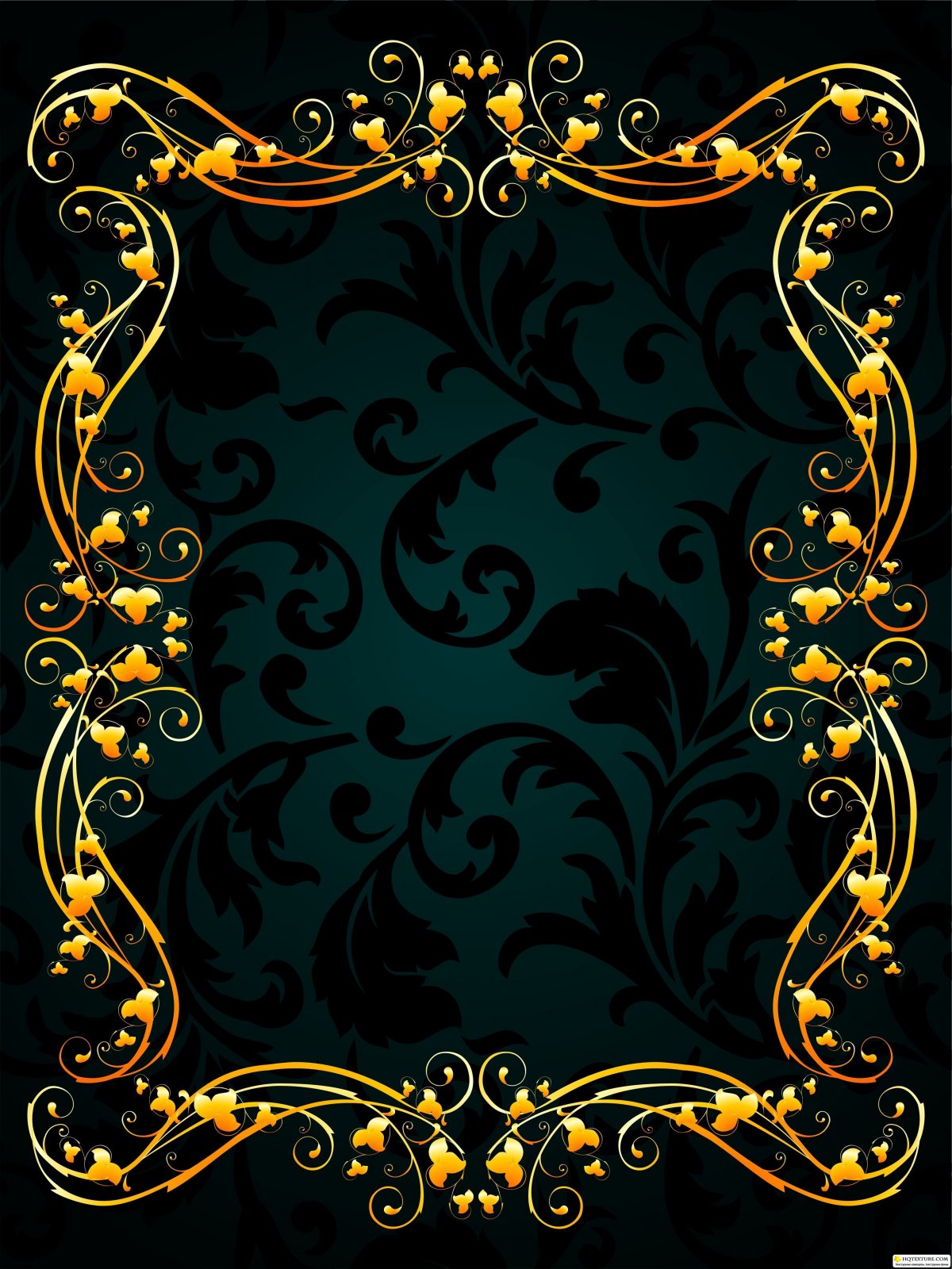 Золотые вензеля на черном фоне