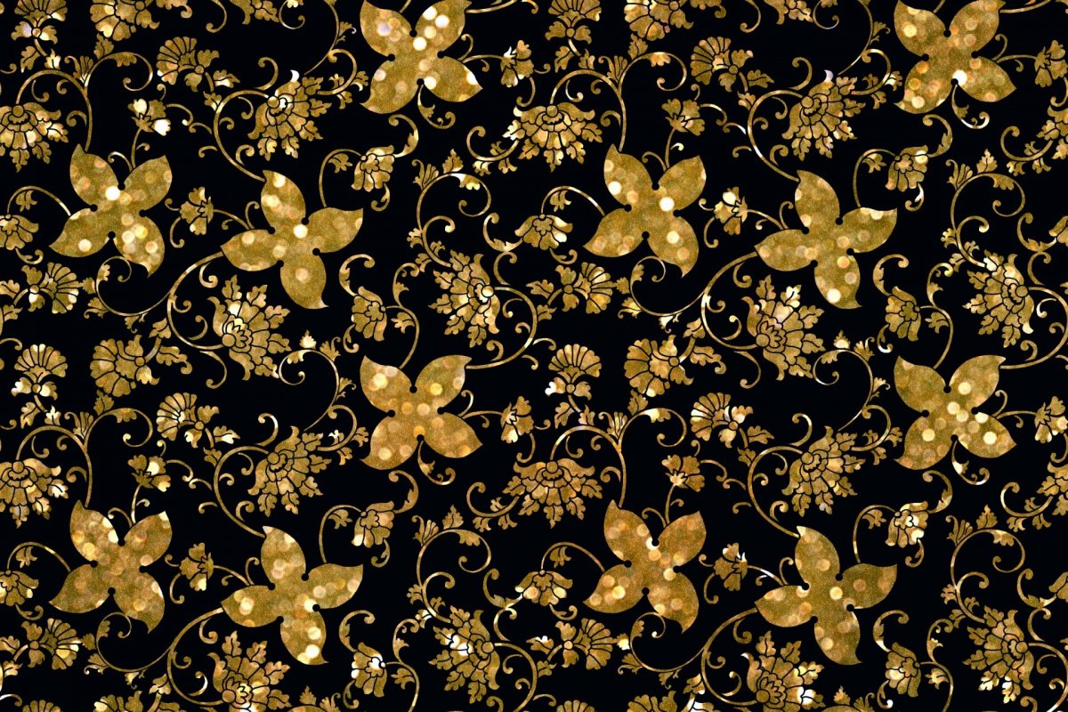 Черно золотые цветы