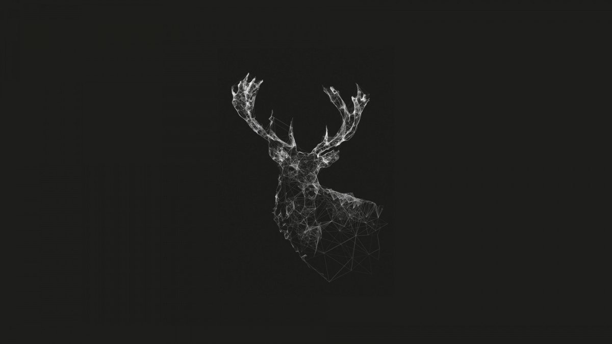Олень на черном фоне
