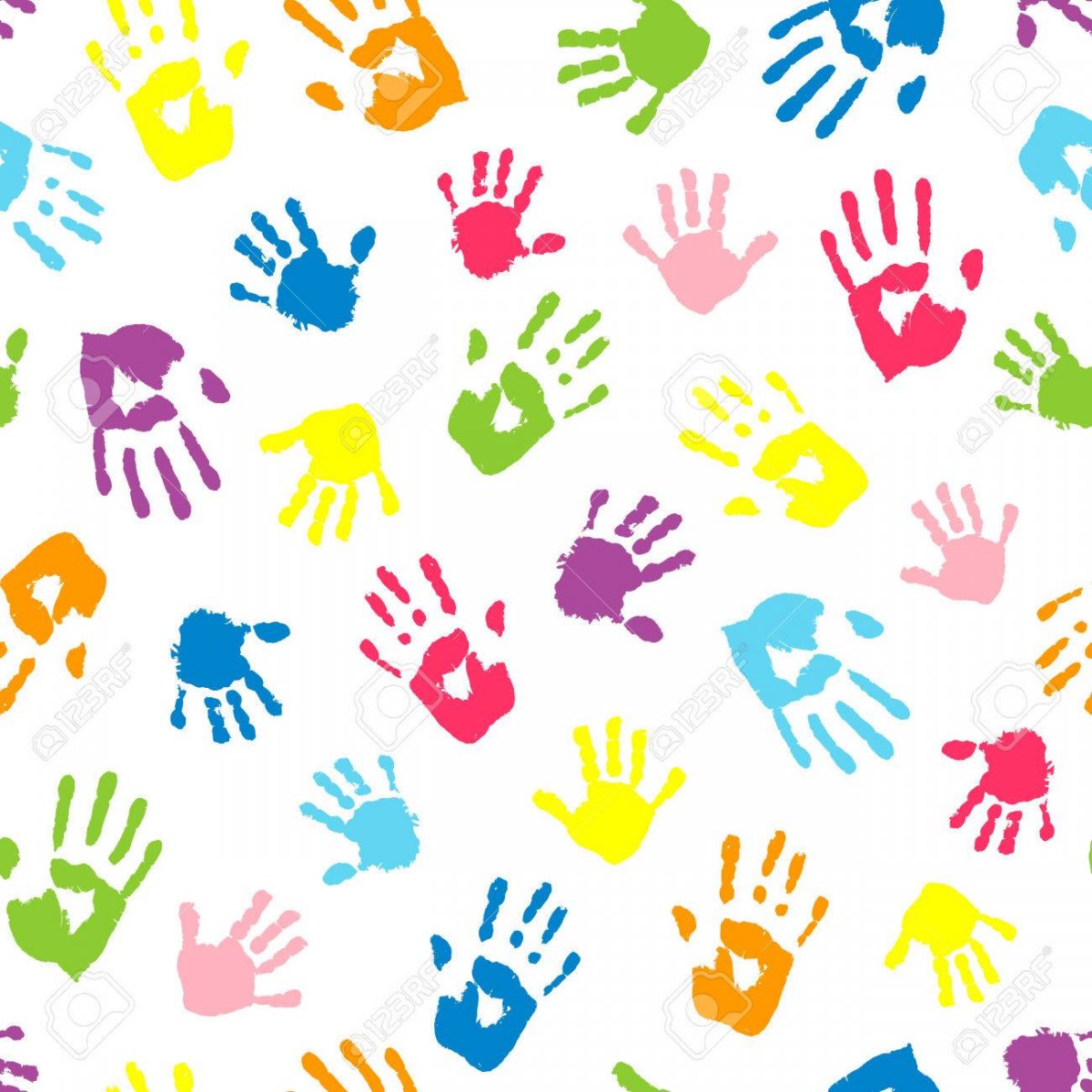 Рамка разноцветные ладошки