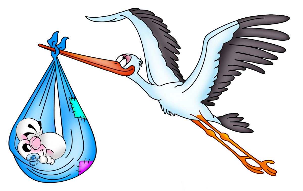 Аист с младенцем