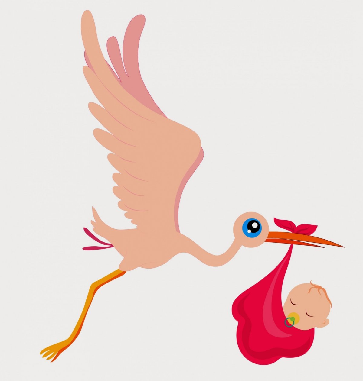 Аист с ребенком вектор