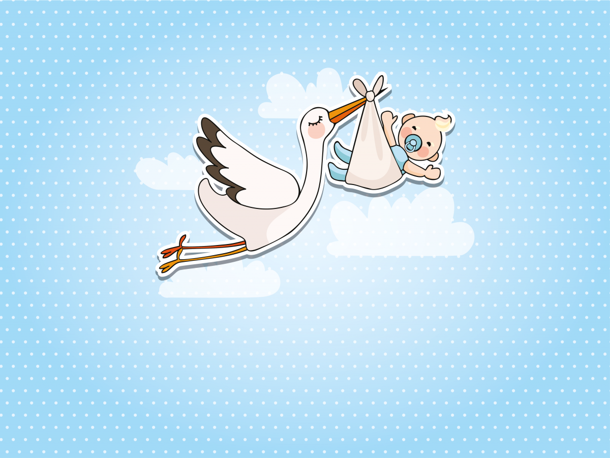 Детский фон с аистом
