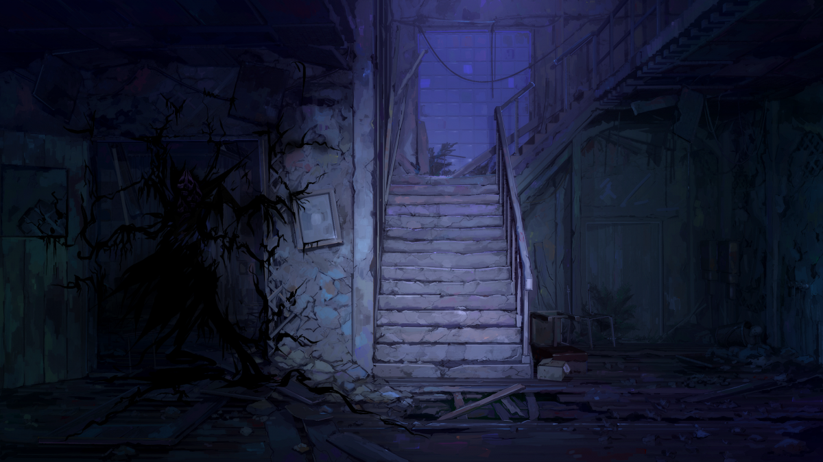 Жуткий лес арт девочка