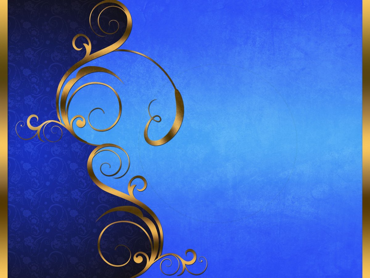 Золотой орнамент на синем фоне