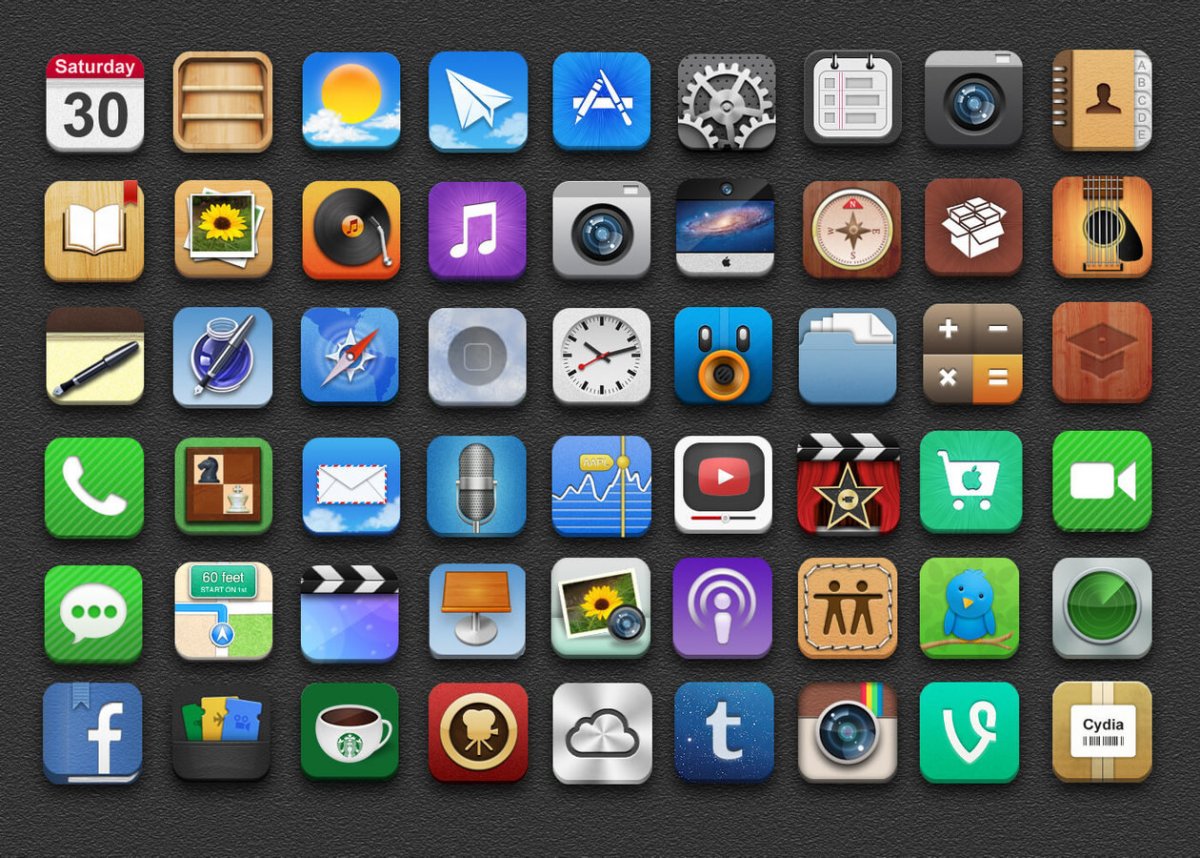 Лиловые иконки для приложений