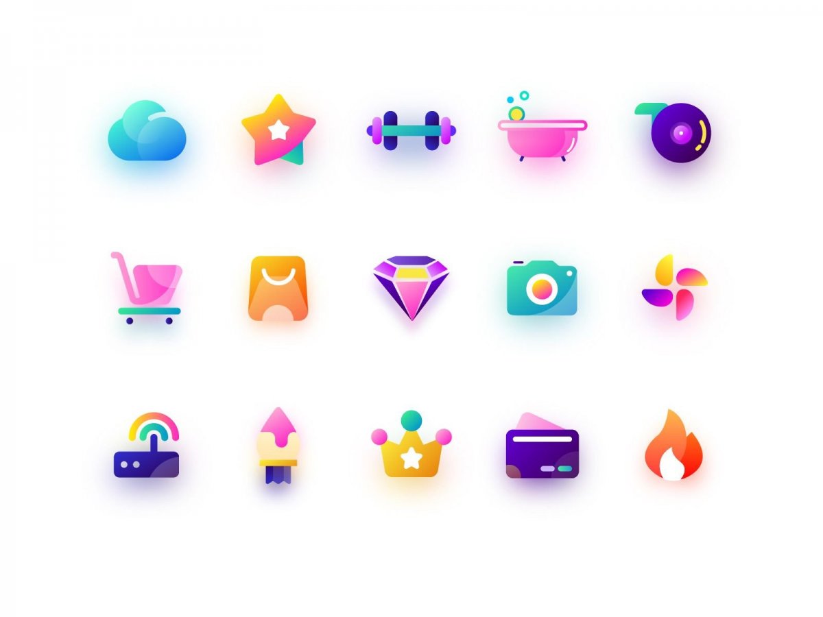 Набор цветных иконок