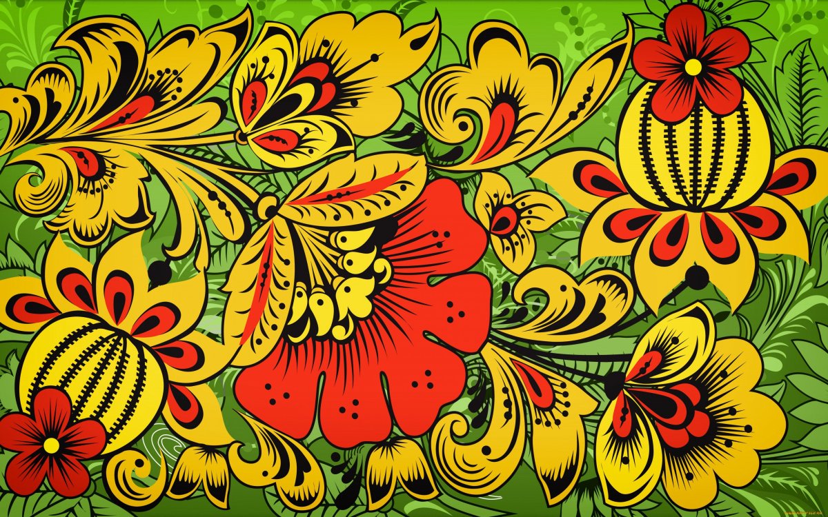 Хохломская роспись на а4