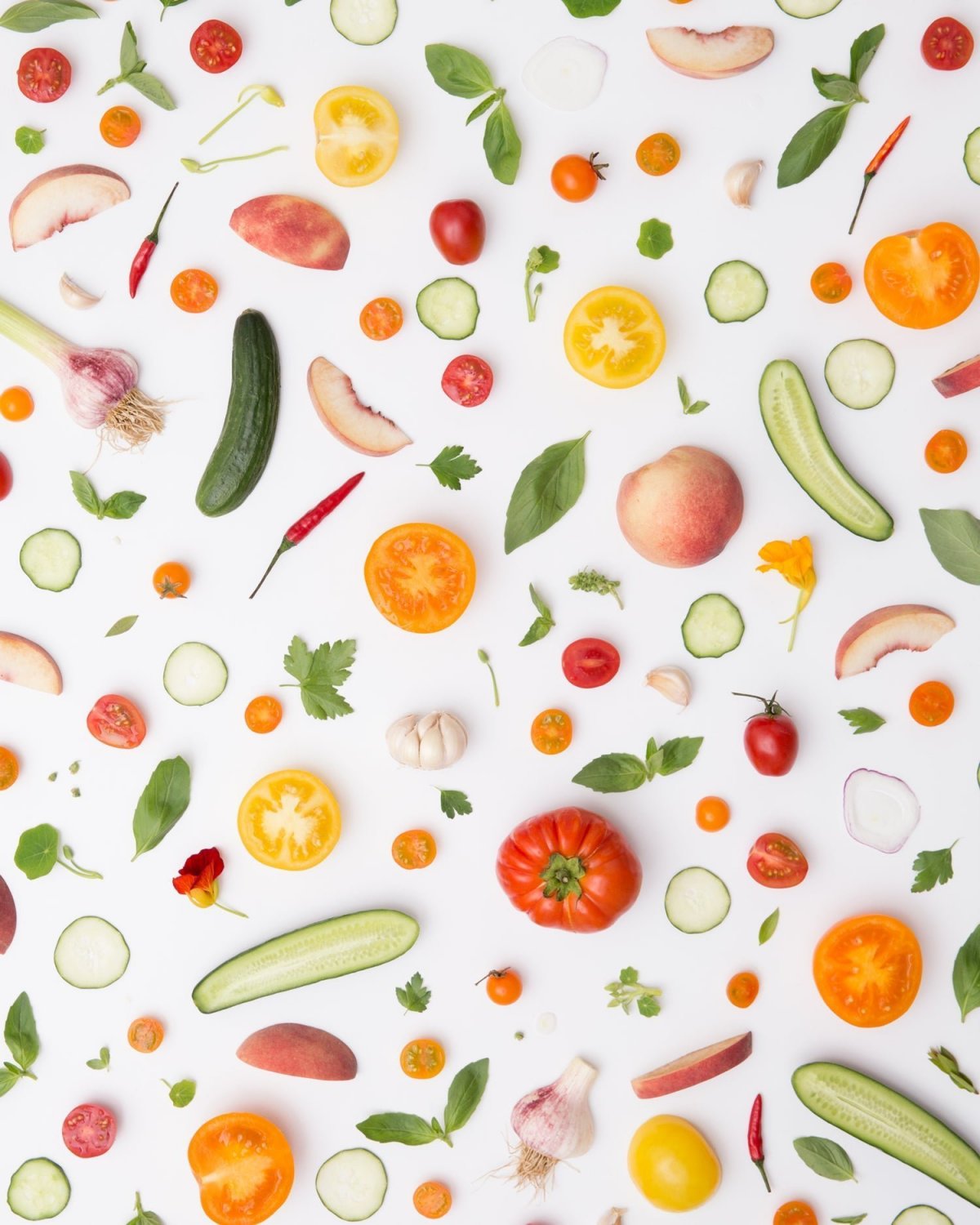 Паттерн из овощей и фруктов