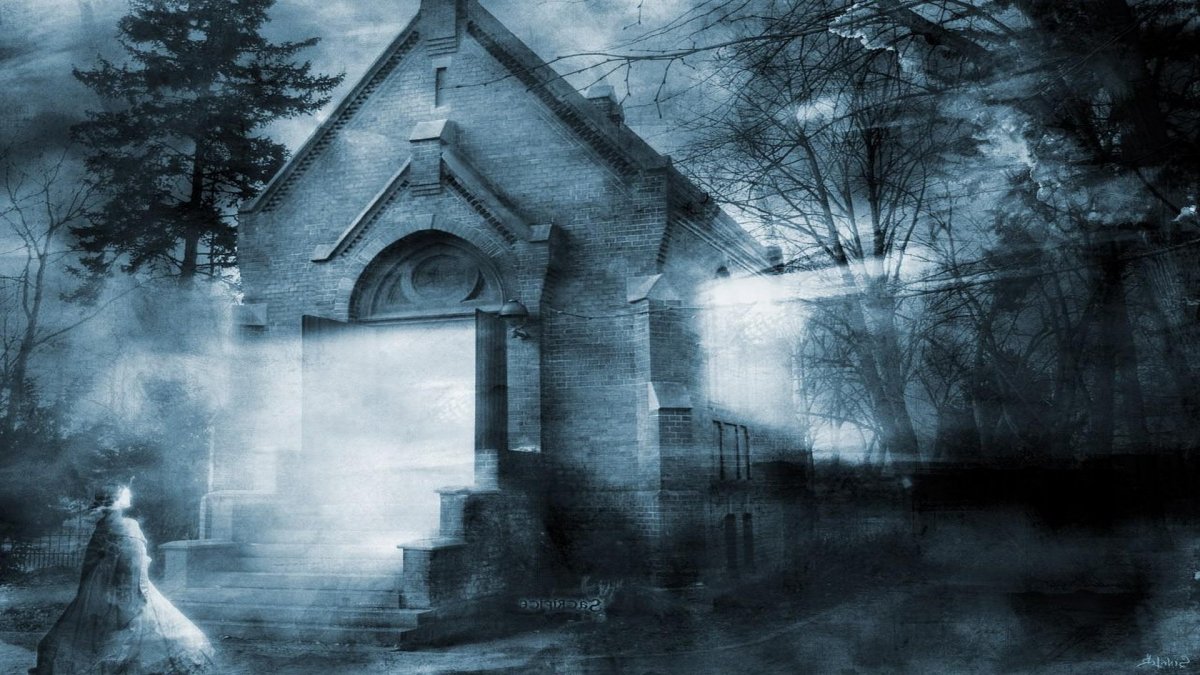 Призраки и кладбище фон