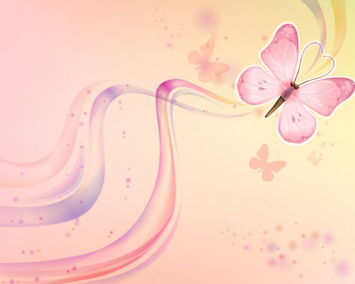 Розовый фон с бабочками