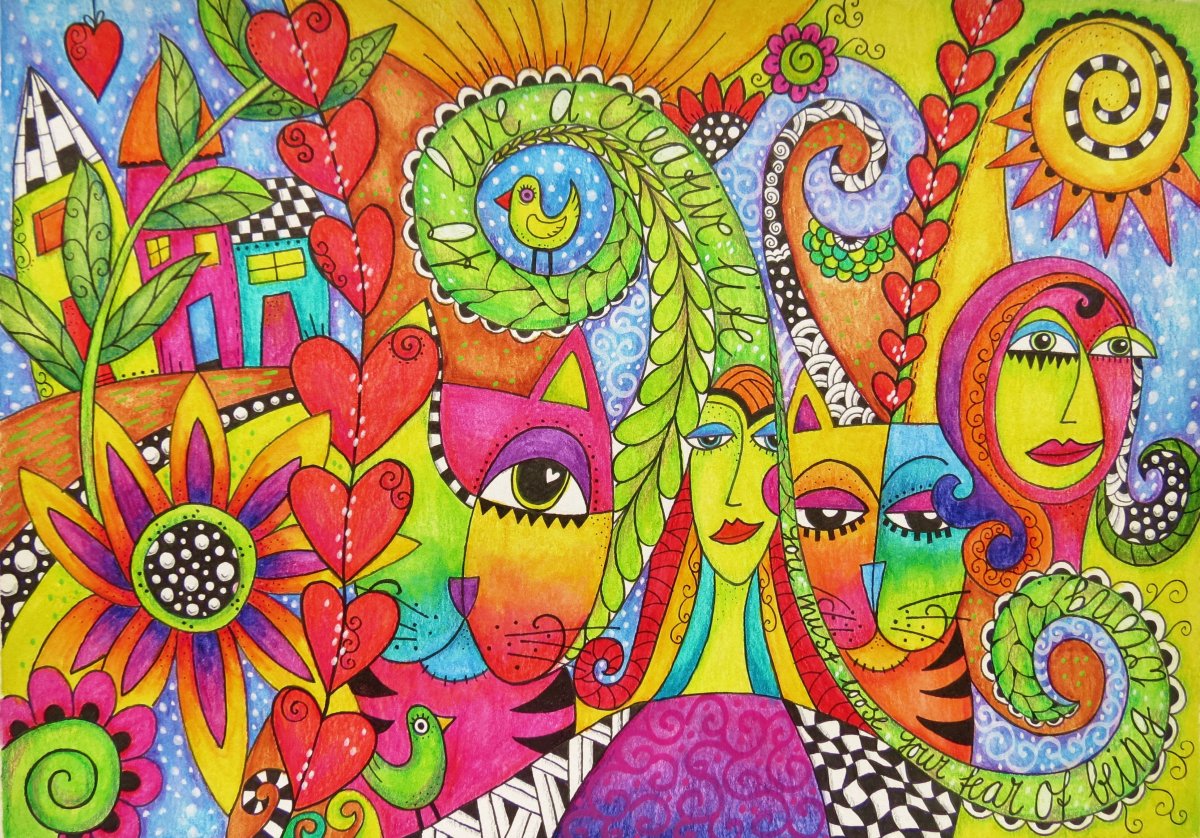 Дудлинг цветной