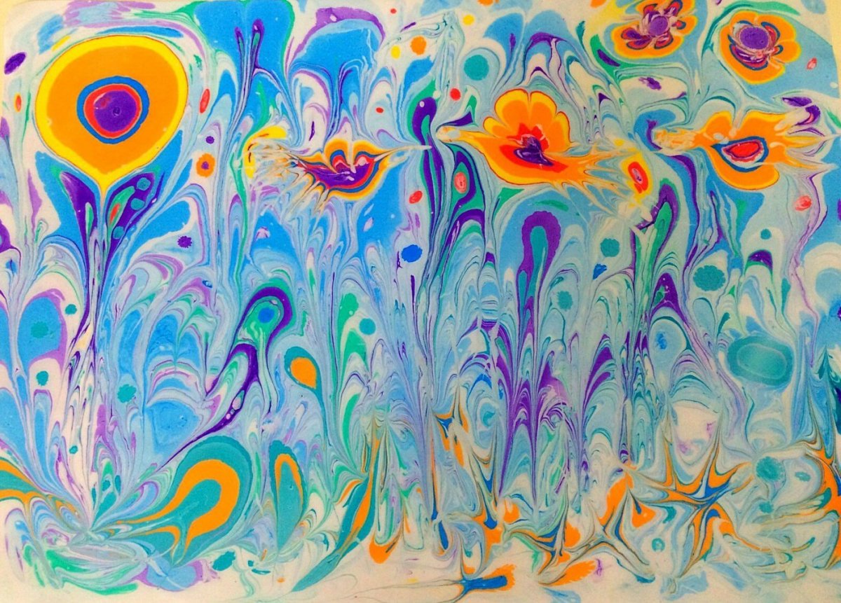 Техника эбру рисование на воде