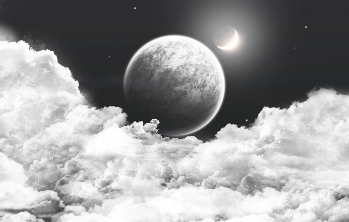 Космос черно белый