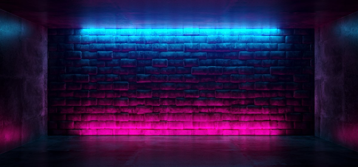 Кирпичная стена неон