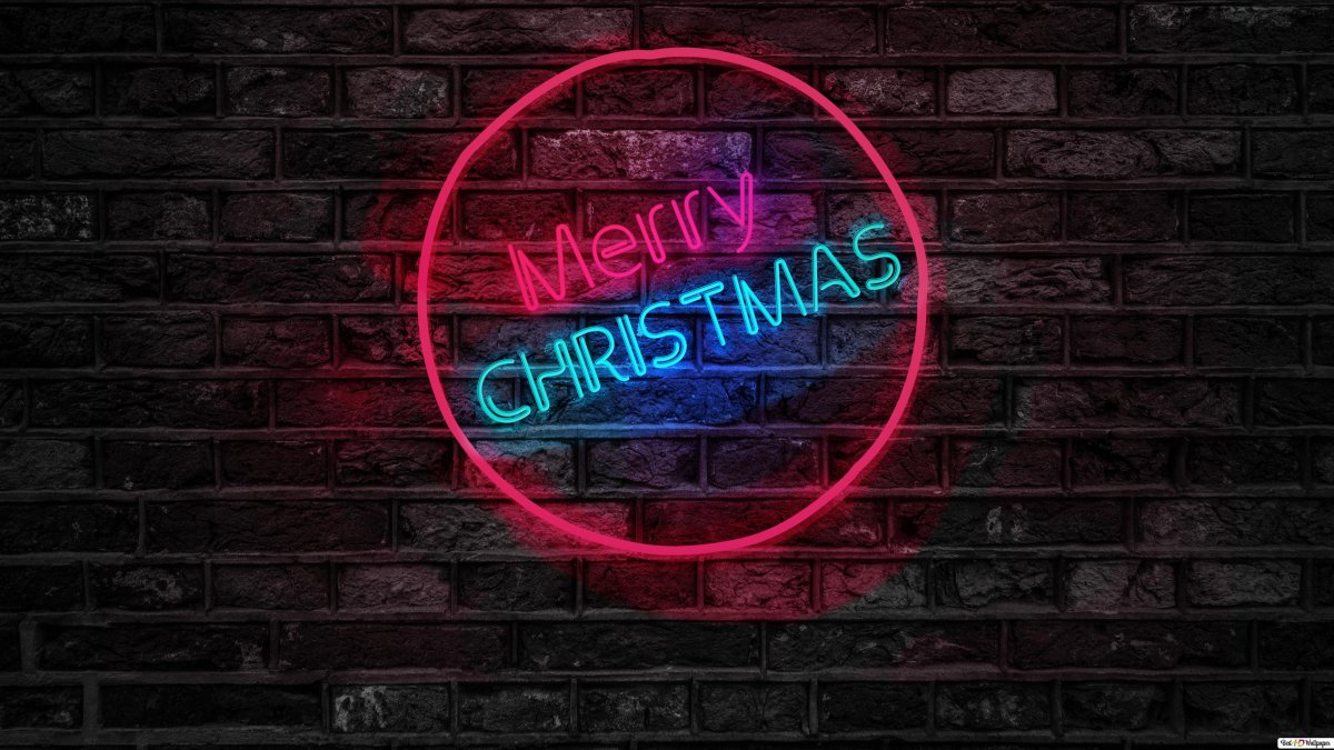 Неоновая надпись на кирпичной стене