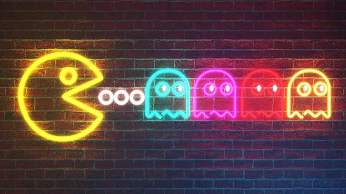 Пакман неоновая вывеска