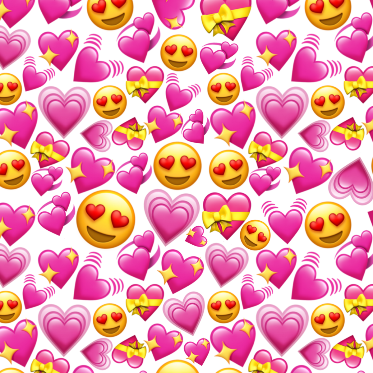 Много смайликов сердечек