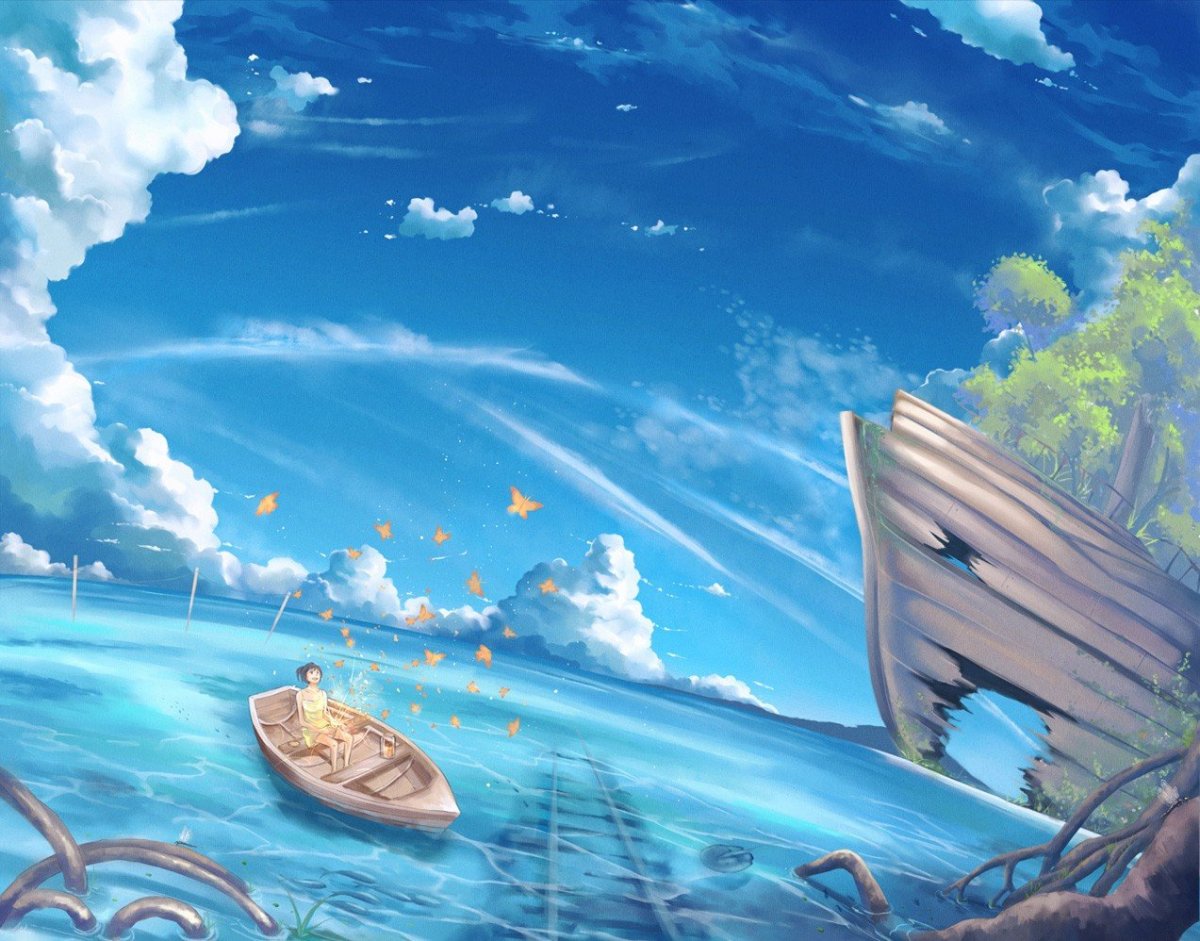 Лодка в облаках